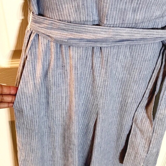 Ann Taylor Light Blue Wrap Jumpsuit - Picture 5 of 8
